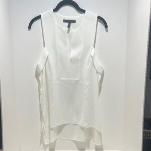 BCBG Max Azria Ivory Sleeveless Blouse, Size Small (Runs Large)